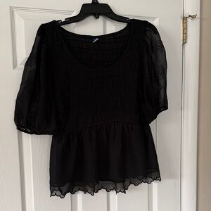 Old Navy Black Sheer Blouse